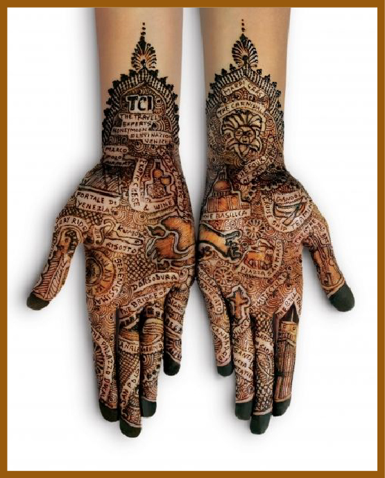 Stylish Front Hand Mehndi Design With Modern Loops